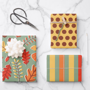 Herfstkleuren Herfstbladeren Inpakpapier Set Vel