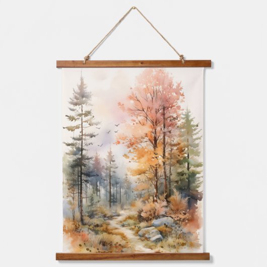 Herfstkleuren in het Bossen Trees Path Hangend Wandkleed (Voorkant 2)