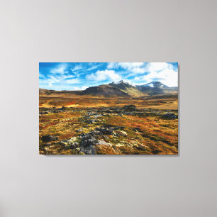 Herfstkleuren in het landschap canvas afdruk