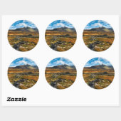 Herfstkleuren in het landschap ronde sticker (Vel)