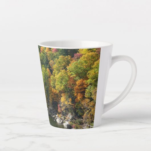 Herfstkleuren in Ohiopyle State Park Latte Mok (Rechts)