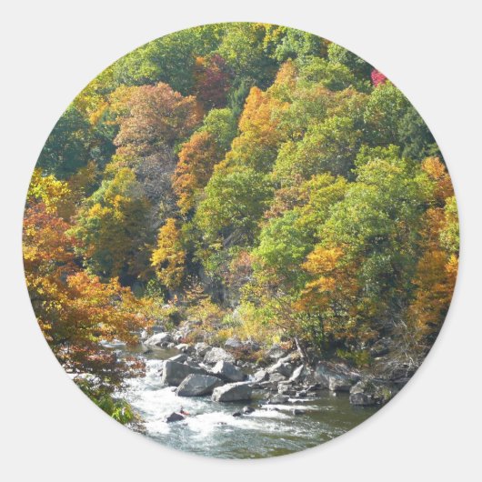 Herfstkleuren in Ohiopyle State Park Ronde Sticker (Voorkant)