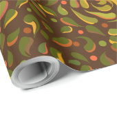Herfstkleuren kronkelen patroon cadeaupapier (Rol Hoek)