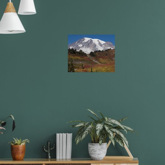 Herfstkleuren Landschap van Mount Rainier Poster (Woonkamer 1)