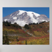 Herfstkleuren Landschap van Mount Rainier Poster (Voorkant)