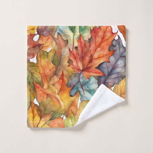 Herfstkleuren laten kunst na. bad handdoek (Wasdoekje)