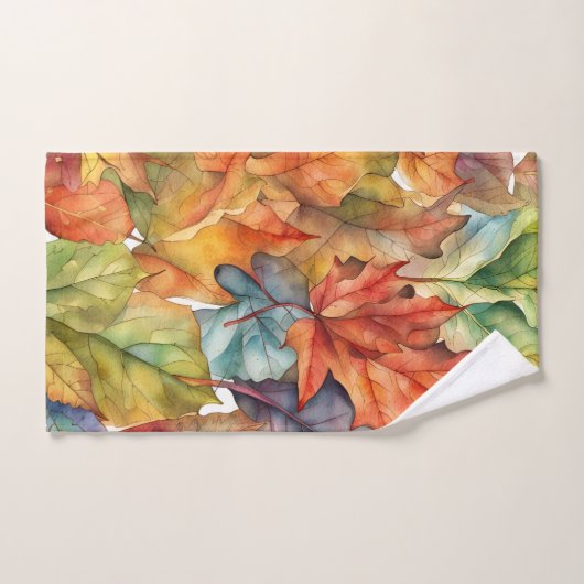 Herfstkleuren laten kunst na. bad handdoek (Handdoek)