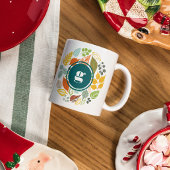 Herfstkleuren Leafs Circle, Aangepast Monogram Mok