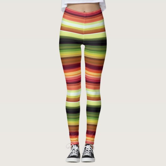 Herfstkleuren lijnen leggings (Voorkant)