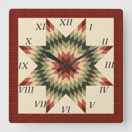 Herfstkleuren Lone Star Quilt Ontwerp Vierkante Klok
