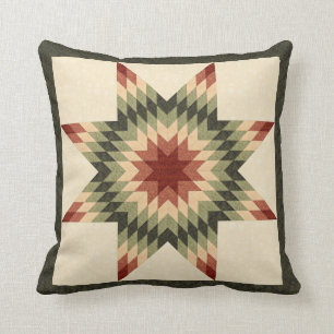 Herfstkleuren Lone Star Quilt Uiterlijk Kussen