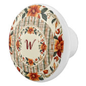 Herfstkleuren Monogram  Keramische Knop (Rechts)