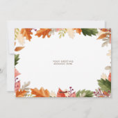 herfstkleuren monogram Thanksgiving vakantiefoto Feestdagenkaart (Achterkant)