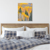 Herfstkleuren op Espenbosjes Canvas Afdruk (Insitu (Slaapkamer))