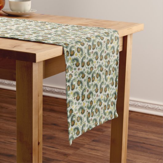 Herfstkleuren Paisley Table Runner Korte Tafelloper (Voorbeeld)