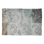 Herfstkleuren Patchwork Pattern Gold Abstract Blau Kussensloop (Achterkant-Links)