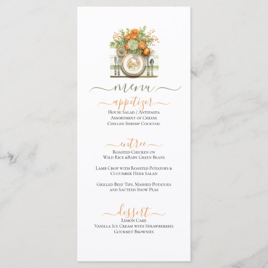 Herfstkleuren Plaatsen Vlak Menu (Voorkant)