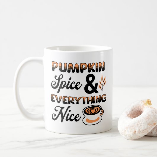 Herfstkleuren | Pompoenkruid en alles leuk Koffiemok (Met donut)