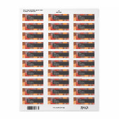 Herfstkleuren; Rood, Sinaasappel, Bruin Patchwork Etiket (Full Sheet)