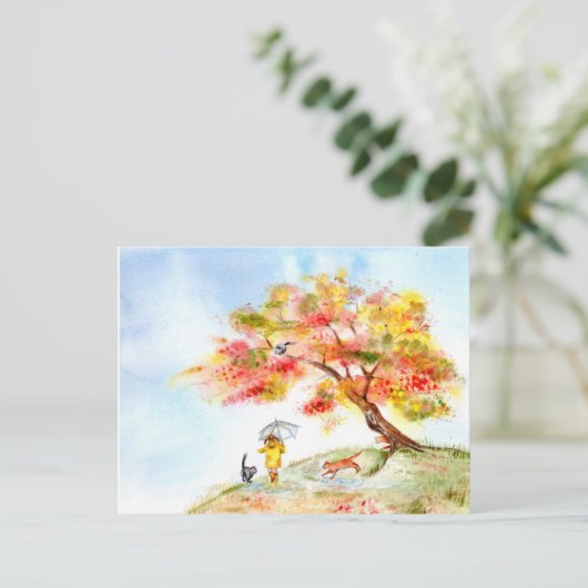 Herfstkleuren Sakura Briefkaart (Staand voorkant)