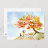 Herfstkleuren Sakura Briefkaart (Voorkant / Achterkant)