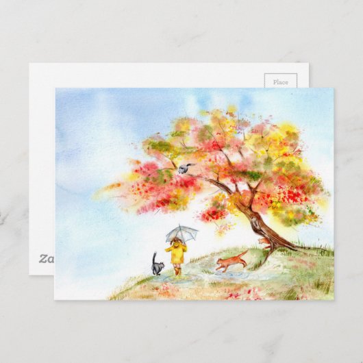 Herfstkleuren Sakura Briefkaart (Voorkant / Achterkant)