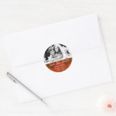 Herfstkleuren Save the Date Aangepaste Foto Ronde Sticker (Envelop)