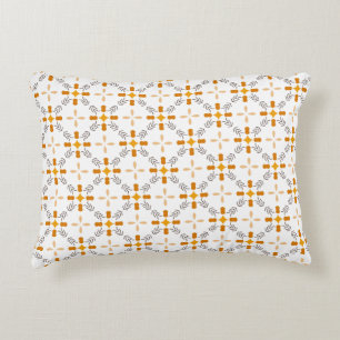Herfstkleuren Sinaasappel bruin en wit Accent Kussen