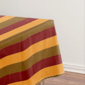 Herfstkleuren Sinaasappel Maroon Bruin Gestreept Tafelkleed (Voorbeeld)
