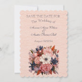 Herfstkleuren Sinaasappel Zwart Bloemen Bruiloft B Save The Date (Voorkant)