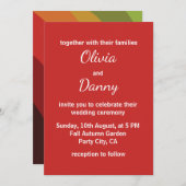 Herfstkleuren Stripe Moderne herfstbruiloft Kaart (Voorkant / Achterkant)