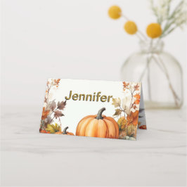 Herfstkleuren Thanksgiving Diner Plaatskaartje