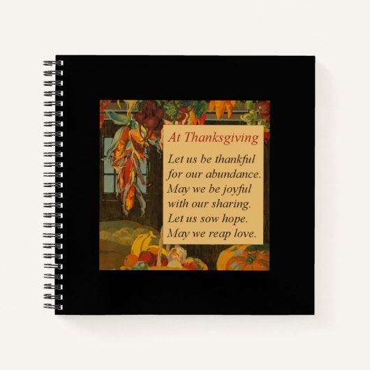 Herfstkleuren Thanksgiving Gedicht Spiral Notitieb Notitieboek (Voorkant)