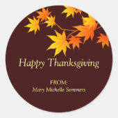 Herfstkleuren Thanksgiving Label (Voorkant)