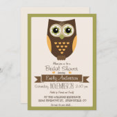 Herfstkleuren Uil, Bruidsfeest Uitnodiging (Voorkant / Achterkant)