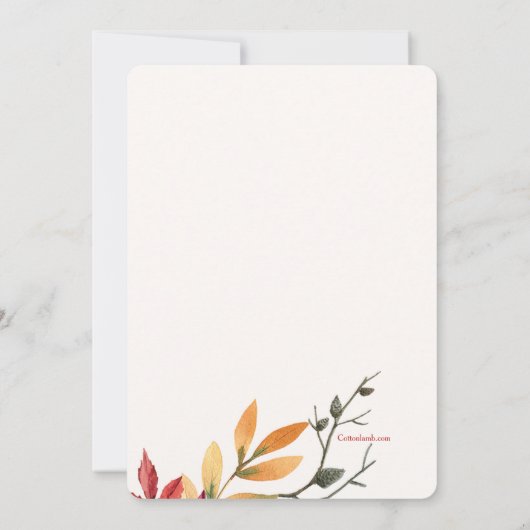 Herfstkleuren Uitnodiging (Achterkant)