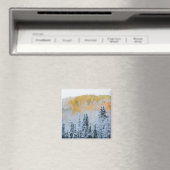 Herfstkleuren van Espen & Verse Sneeuw Keebler Pas Magneet (Insitu (Vaatwasser))