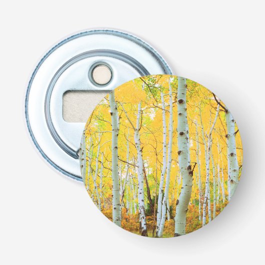 Herfstkleuren van Espenbomen 1 Button Flesopener (Voorkant)