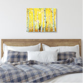 Herfstkleuren van Espenbomen 1 Canvas Afdruk (Insitu (Slaapkamer))