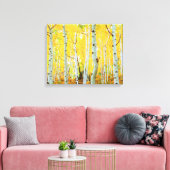 Herfstkleuren van Espenbomen 1 Canvas Afdruk (Insitu (Woonkamer))