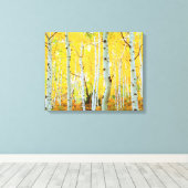 Herfstkleuren van Espenbomen 1 Canvas Afdruk (Insitu (Houten vloer))