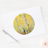 Herfstkleuren van Espenbomen 1 Ronde Sticker (Envelop)
