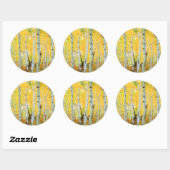 Herfstkleuren van Espenbomen 1 Ronde Sticker (Vel)