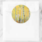 Herfstkleuren van Espenbomen 1 Ronde Sticker (Tas)