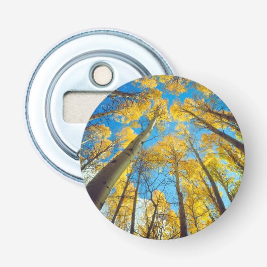 Herfstkleuren van Espenbomen 2 Button Flesopener (Voorkant)