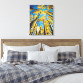 Herfstkleuren van Espenbomen 2 Canvas Afdruk (Insitu (Slaapkamer))
