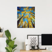 Herfstkleuren van Espenbomen 2 Poster (Thuiskantoor)