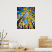 Herfstkleuren van Espenbomen 2 Poster (Keuken)