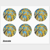 Herfstkleuren van Espenbomen 2 Ronde Sticker (Vel)
