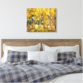 Herfstkleuren van Espenbomen 3 Canvas Afdruk (Insitu (Slaapkamer))